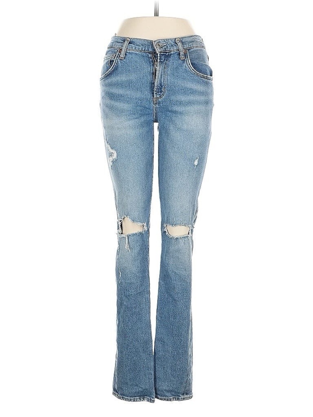 AGOLDE Blade Hitch Distress Wash Skinny Jeans Women 28X30 Style A615 E-850 GOOD!
